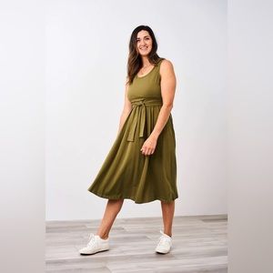 NWT Latched Mama Olive Green Nursing Sundress - M